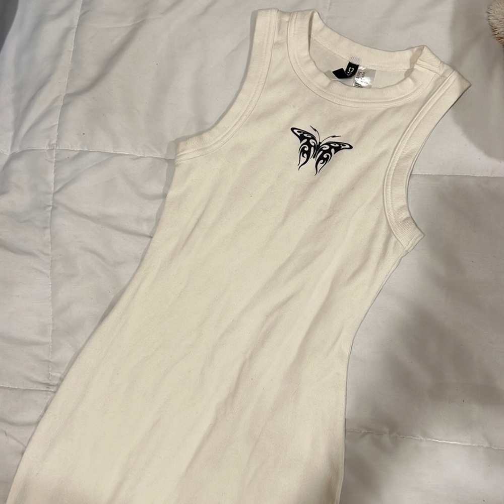 H&M Ribbed Butterfly Tattoo Dress